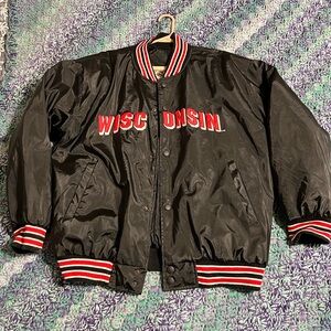 Vintage Y2K University of Wisconsin Badgers Steve & Barry’s Bomber Jacket XL